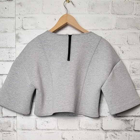 Zara Grey Crop Top Zipper in the Back - Picture 3 of 6